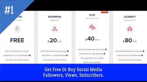 Get Free Or Buy Social Media Followers, Views, Subscribers.