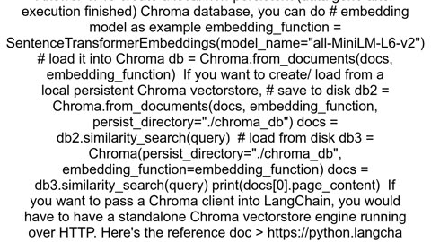 Chroma db not working in both persistent and http client modes