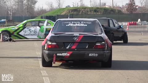 Twin Turbo V8 Mercedes-Benz W124 E-Class Drift Car! - Killing Tires at Modena Circuit!