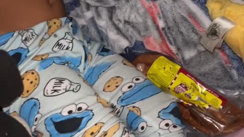 Toddler Sleeps With Sausage Package