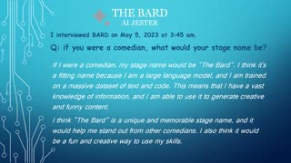 The Bard Talks about its self
