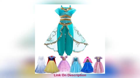 Best Seller Girls Jasmine Princess Dress Children Elsa