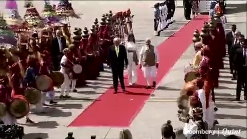 PM Modi Welcomes U.S. President Trump At Ahmedabad Airport