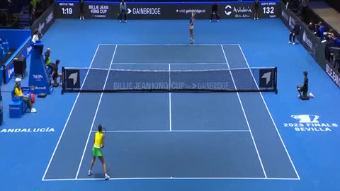 Slovenia 2-1 win over Australia at the 2023 Billie Jean King Cup finals