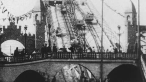 Shooting The Chutes, Luna Park, Coney Island (1903 Original Black & White Film)