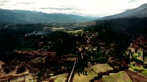 DRONE CAPTURES ARGENTINA FOREST FIRE DEVASTATION.