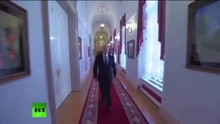 Putin walking into the Tucker Carlson Interview.