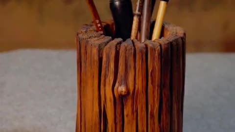 Making pen container with wood