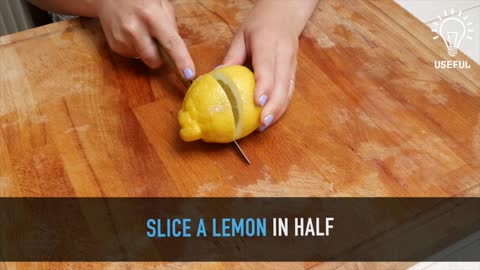 How to clean a wooden cutting board with lemon and salt