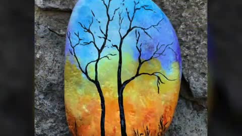 Creative and nicely mandala & dotted rock Stone painting ideas