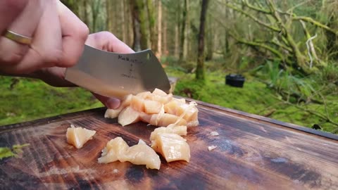 Lemon Crunchy Chicken cooked in the middle of the forest. ASMR cooking. NO TALK