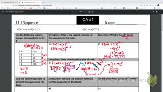 IM3 Alg2CC 11.1 CA#1 Sequences