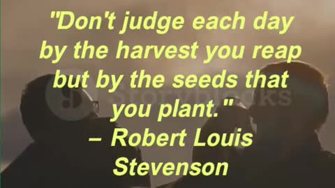 Don't judge each day by the harvest you reap but by the seeds that you plant.