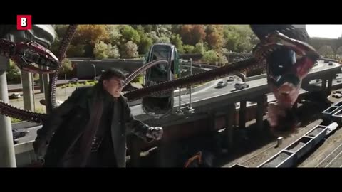 Spider-Man stops A train from movies, spider man/Vyoge/with caption,,,,