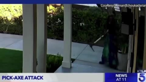 Doorbell Cam Catches Crazed Woman With Pickaxe Smashing Windows, Shouting Ominous Warning In CA