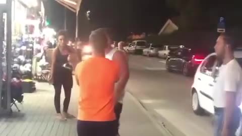 Drunk Traveller Man Starts Fight