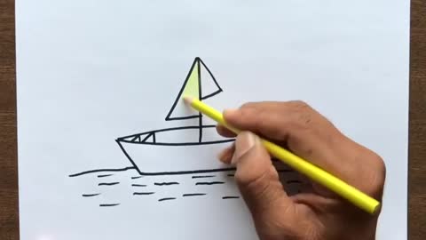 ✍️✍️How to turn number 4 into Boat🚤🚤 Picture Easy Drawing for Beginners✍️✍️