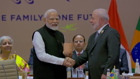G20 Summit Delhi: Troika member Presidents of Indonesia and Brazil hand over saplings to PM Modi