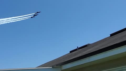 The kids went crazy when the BLUE ANGELS flew over.