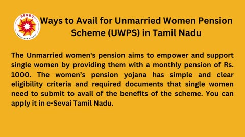 How can a Women Clime her Unmarried women pension in TN