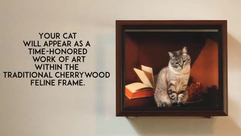 Frame Your Feline: 'Traditional Cherrywood' Feline Frame