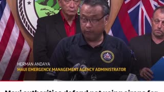 Maui Fire - Maui authorities defend not using sirens for wildfire 🧐🤔🤨