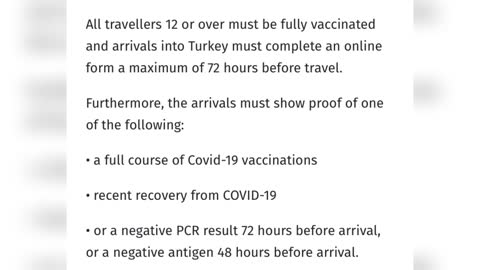 BREAKING NEWS!!! TURKEY CHANGES PCR TESTING RULES FOR DOUBLE VACCINATED BRITS