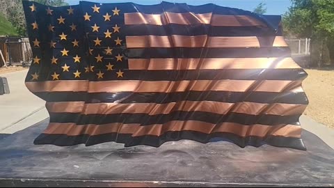Carved Wood U.S. Flag