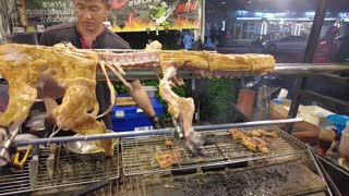 Pattaya, Thailand - Fresh Crocodile on the Spit!