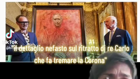 Qualcosa di MOSTRUOSO è uscito dal ritratto di Re Carlo III-CONFERMATA LA FARFALLA MONARCA E LA FIGURA DEL DEMONIO il dipinto è stato presentato da Re Carlo III il 14 maggio 2024,analisi dettagliata del dipinto occulto e dei vari simboli massonici