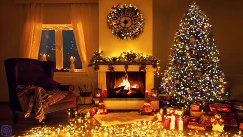 Traditional Christmas with Fireplace