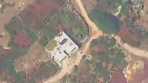 Russian airstrike on a suspected terrorist building near Bazabur, Idlib province, Syria.