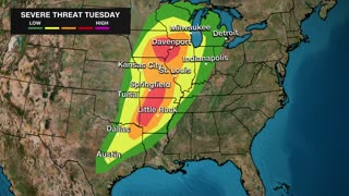 Nearly 70 million people across southern states facing severe weather threats
