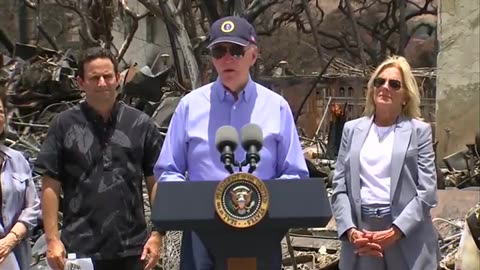 Biden begins his speech in Maui and immediately brings up the death of his first wife and daughter