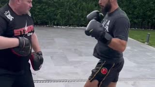 Andrew Tate in his Villa in Bucharest Romania sparring and showing his boxing skills