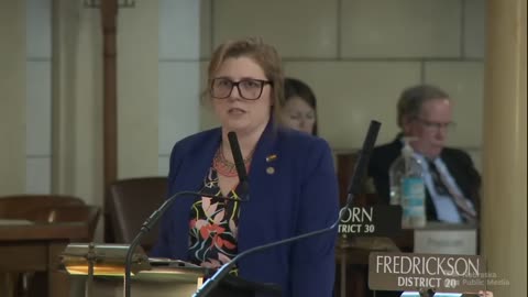 Abominable Nebraska Sen. Machaela Cavanaugh chants on floor of Legislature (We Love Trans...)