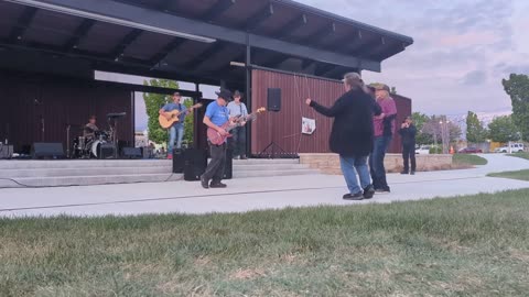 Grandmother dance to music