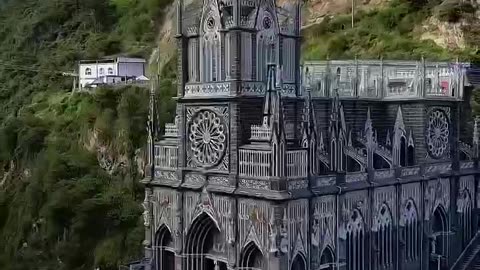 The Neo-Gothic Cathedral of Las Lajas, towering over the Guaitara River, Colombia