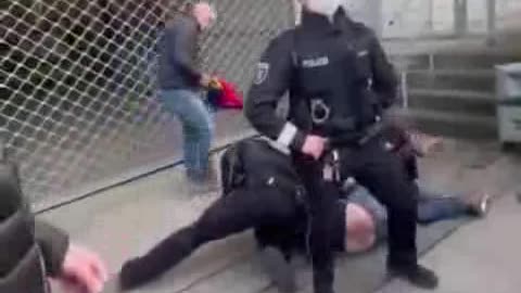 People fighting the Merkel Gestapo