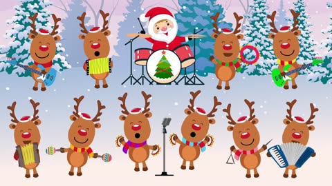10 Little Reindeer | Christmas Song | Animated | Nursery Rhymes & Kids Songs