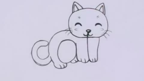 Draw some simple Cat using the "cat" word.