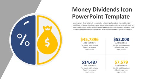 Money Dividends Icon PowerPoint Template