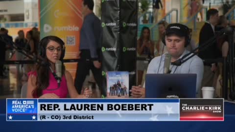 Lauren Boebert With Charlie Kirk at an event with President Donald Trump