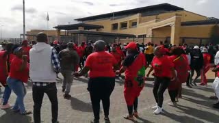 EFF supporters rally outside court to support arrested members