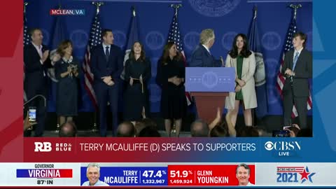 Democrat Terry McAuliffe speaks as rival Glenn Youngkin leads