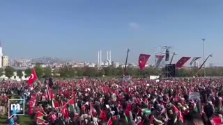 Turkey: a demonstration of support for Hamas and the Palestinians today in Istanbul.
