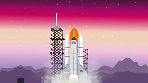 HD animation of rocket launch