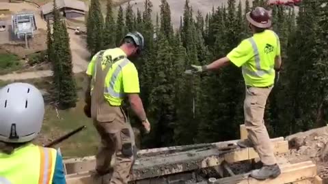 Pouring Concrete Foundations with a Helicopter