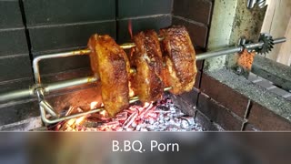 Woodfired B.B.Q. Pork Loin - Rib Half on Spit