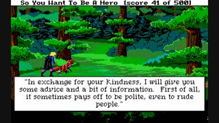 Review of Hero's Quest 1, So You Want To Be A Hero (DOS)